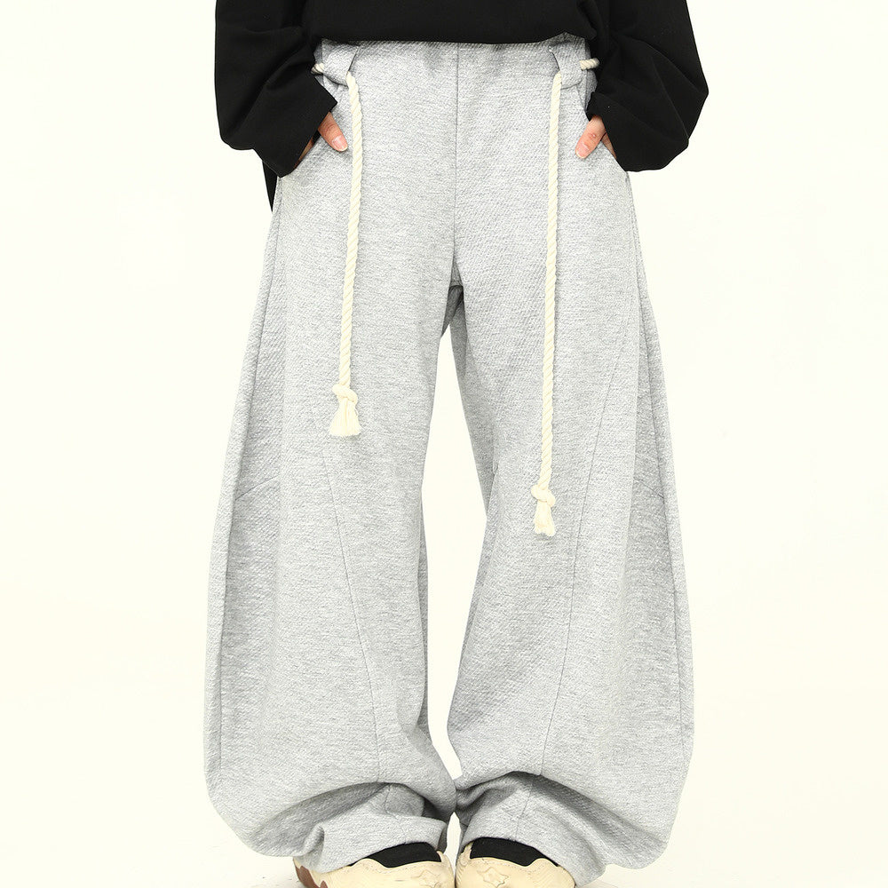 美式街頭解構設計感運動休閒褲潮牌情侶闊腿彎刀衛褲