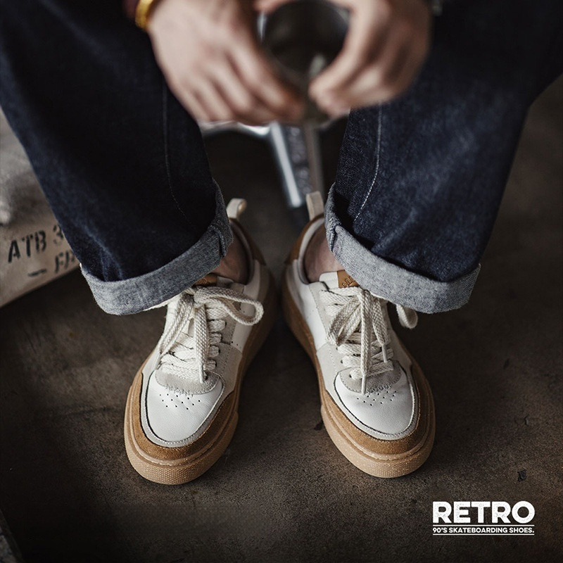 馬登工裝 復古小眾板鞋低幫休閒透氣滑板鞋厚底增高百搭小白鞋