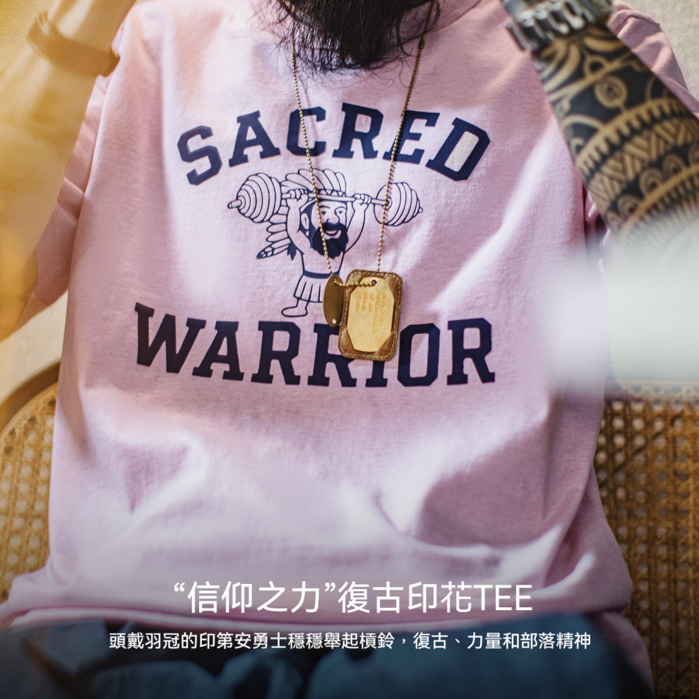 馬登工裝 美式復古植絨印花T恤純棉小眾休閒寬鬆短袖夏季