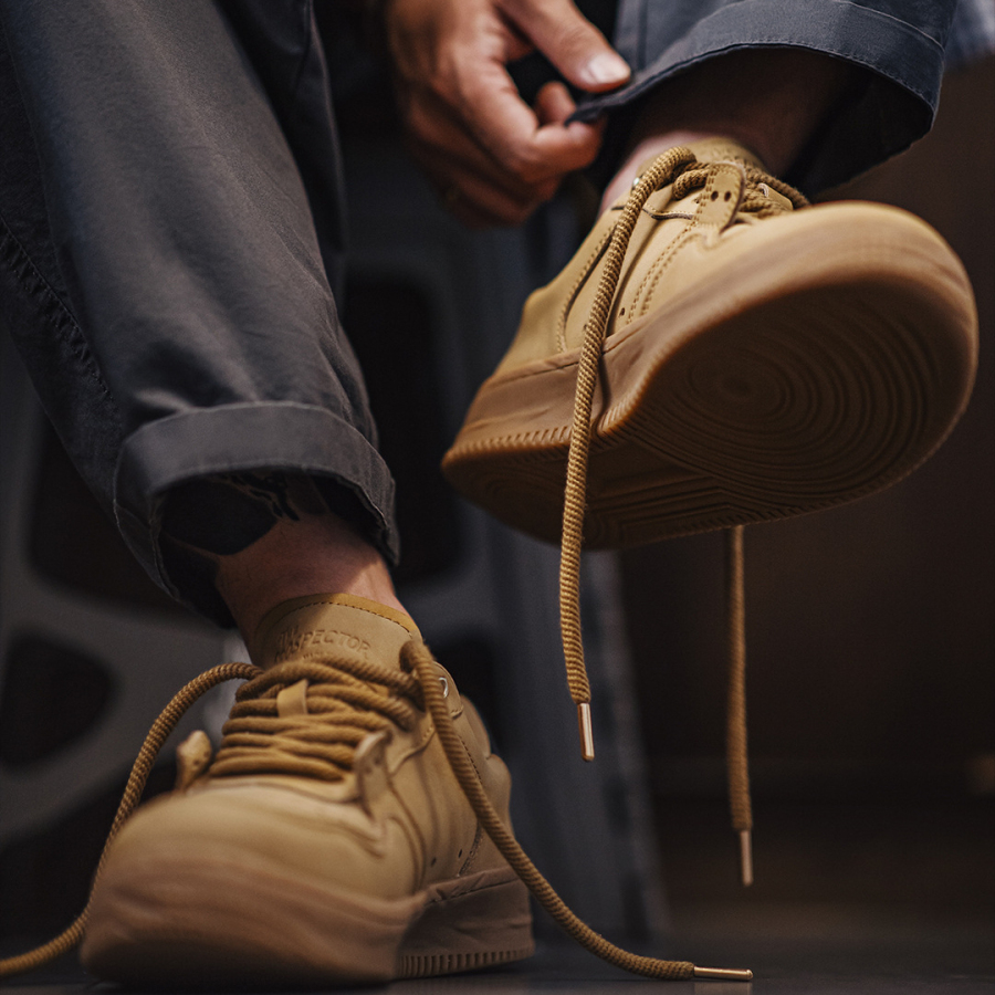 馬登男鞋 冬季低幫厚底大黃靴輕便軟底美式復古休閒板鞋