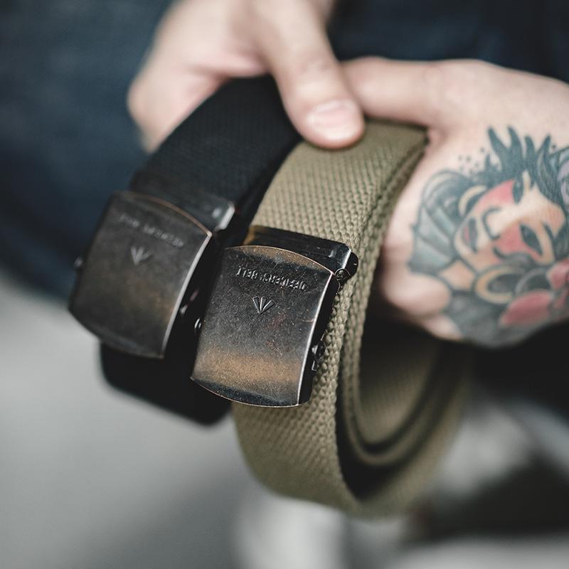 馬登工裝 無孔鬆緊彈力編織皮帶單圈快脫硬漢休閒褲腰帶