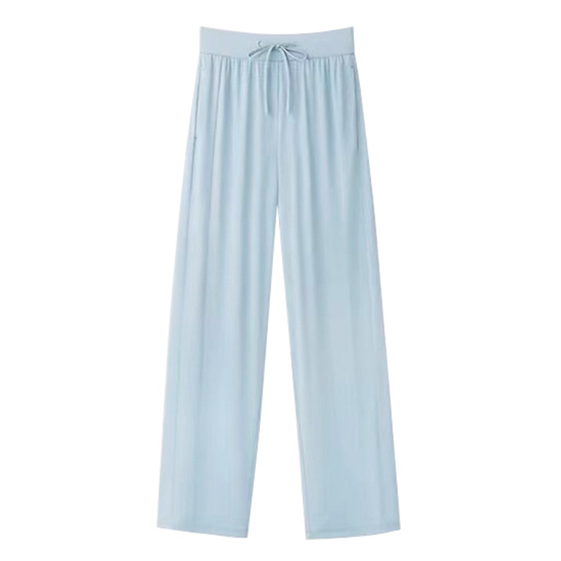 涼感防曬闊腿褲百搭休閒運動垂感冰絲寬鬆顯瘦高腰防曬褲