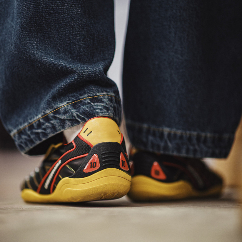 馬登男鞋 復古足球德訓鞋春季翻蓋皮面黑黃色鞋子平底運動休閒鞋