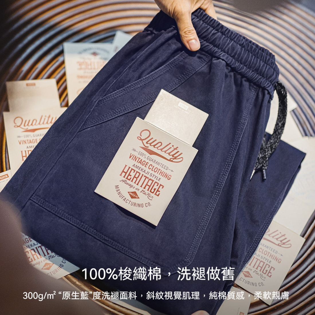 馬登工裝 美式復古水洗多口袋工裝伐木褲純棉闊腿束脚休閒褲子男春秋