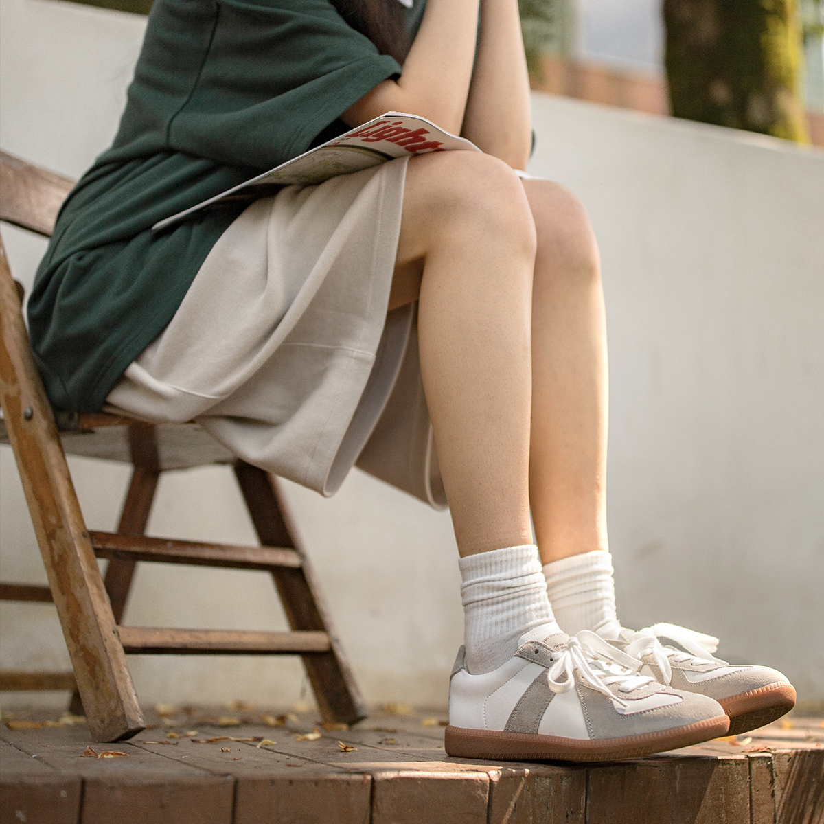 馬登女裝 低幫德訓鞋板鞋休閒鞋情侶小白鞋美式復古運動鞋