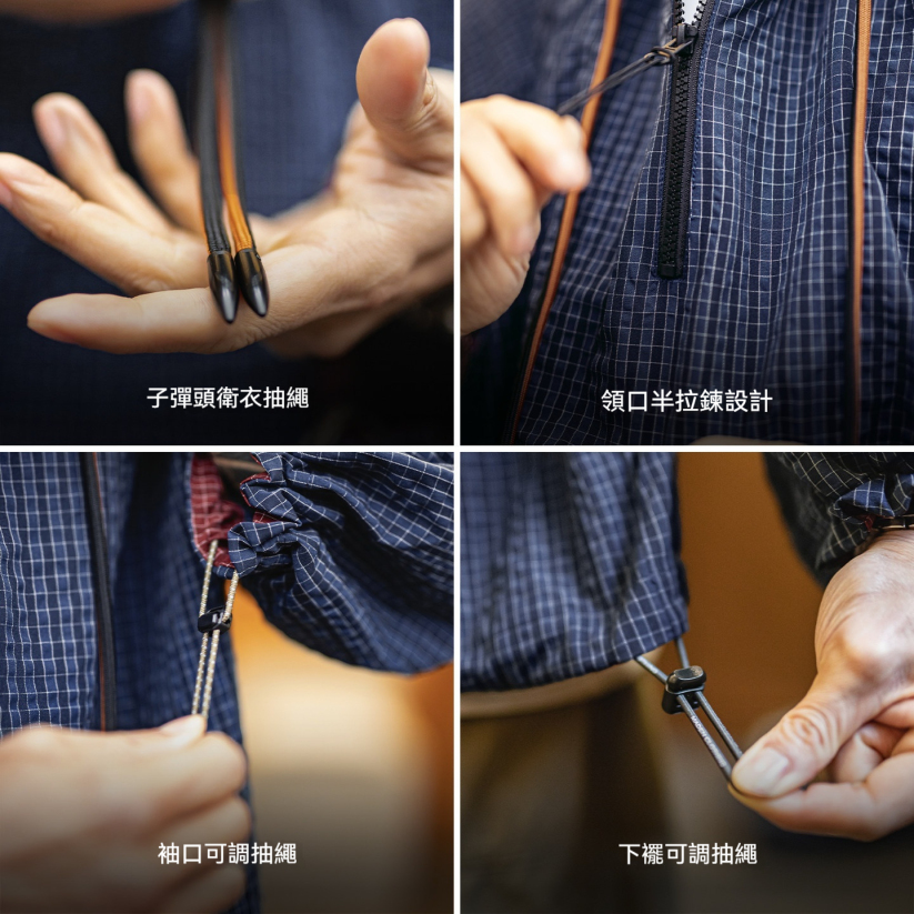 馬登工裝 美式半拉鍊連帽衛衣肌理感泡泡紗藍色戶外薄款外套男春季