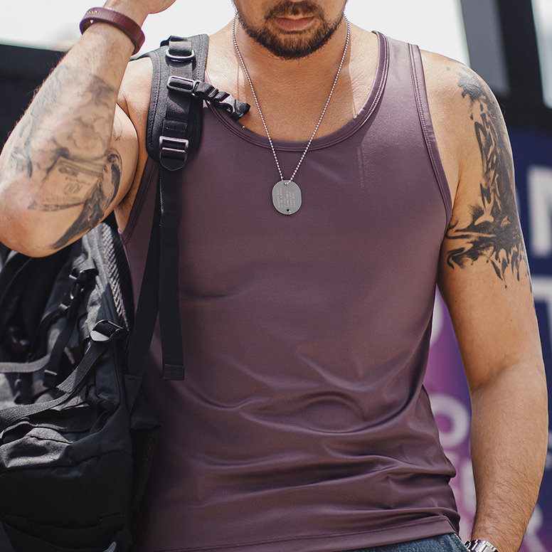 馬登工裝 涼感透氣內搭外穿肌肉背心冰感&輕防曬羅紋背心