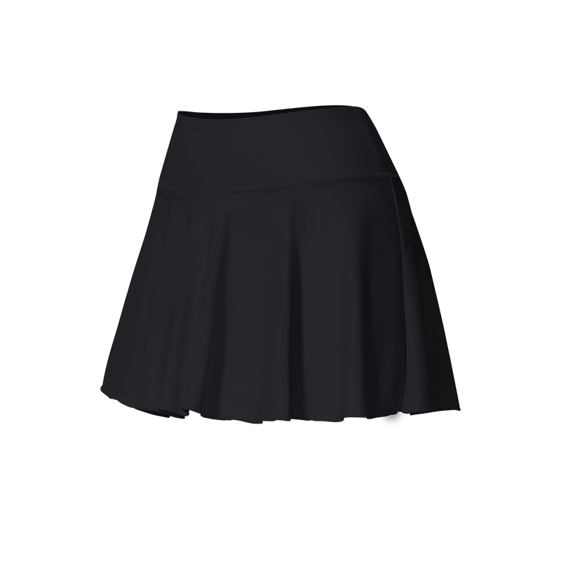 假兩件修身運動瑜珈裙透氣跑步健身帶內襯防走光口袋網球裙