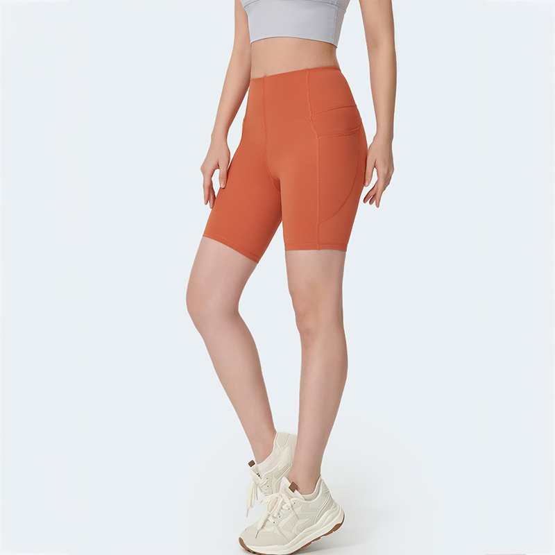 高強度塑型褲夾層網眼四分無痕收腹運動騎乘瑜珈褲