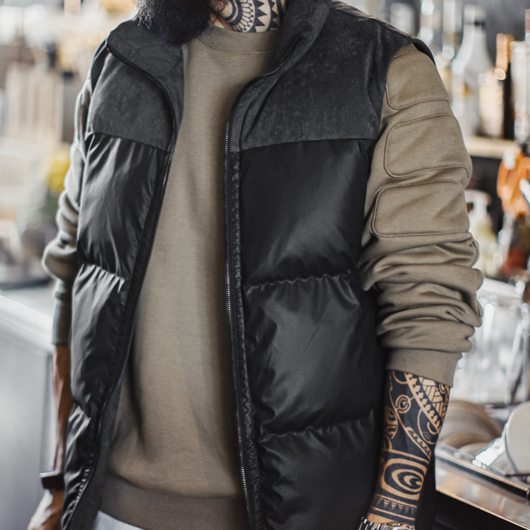 馬登工裝 美式戶外保暖夾棉馬甲黑色山系立領無袖背心坎肩外套男秋冬