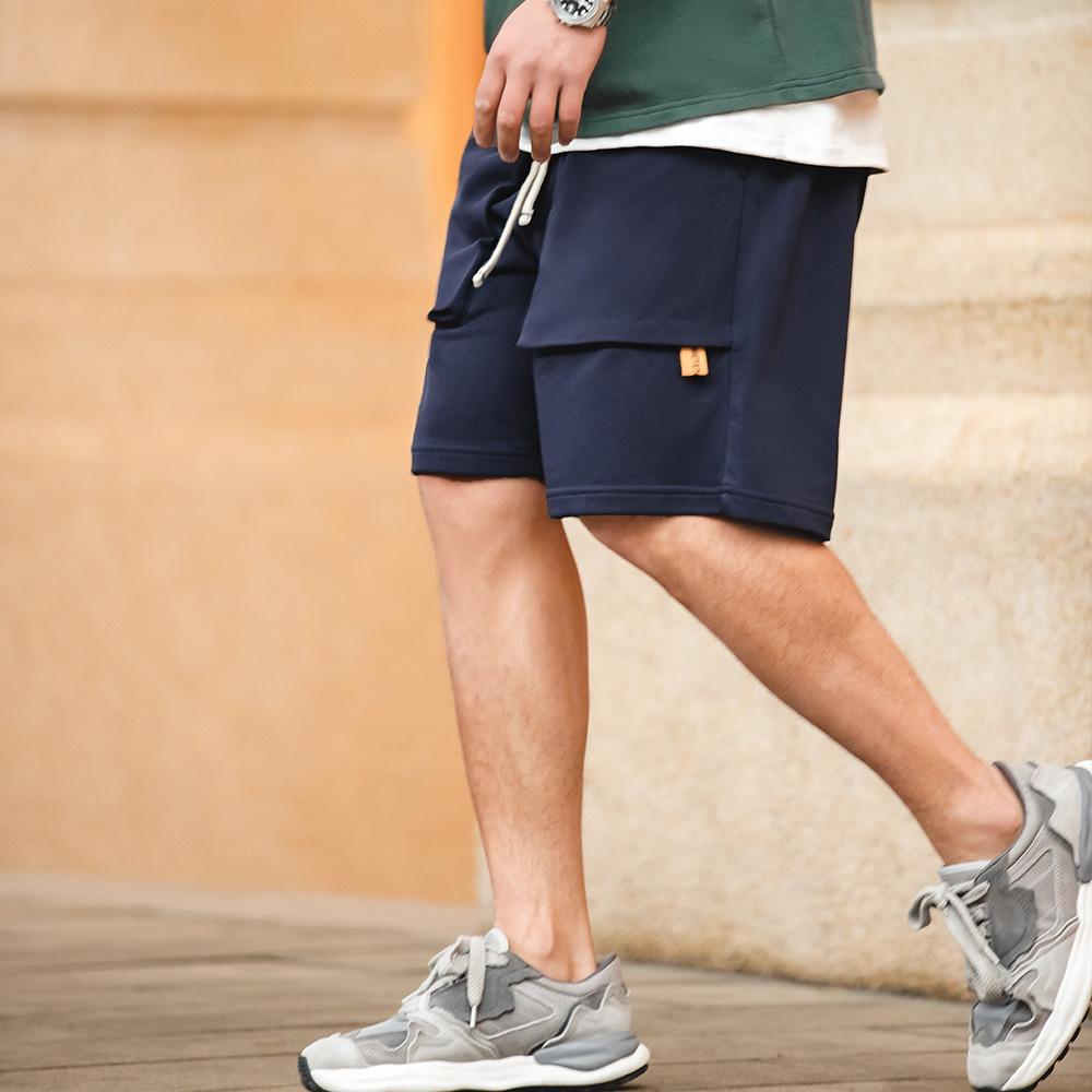 馬登工裝 美式休閑針織短褲直筒寬松大口袋運動褲夏季五分衛褲