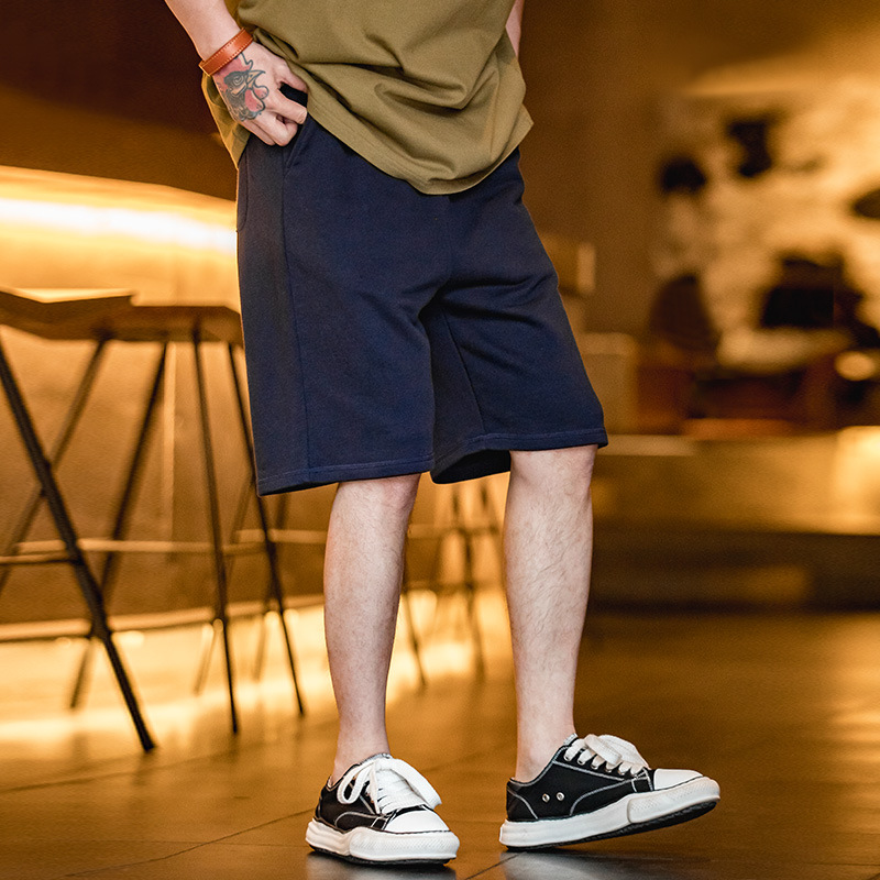 馬登工裝 美式復古重磅針織短褲休閒運動衛褲五分籃球褲
