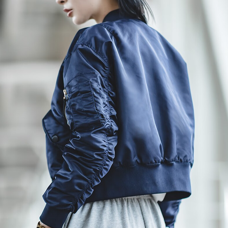 馬登女裝 MA1飛行員夾克秋冬加厚棉服防風保暖棒球服外套