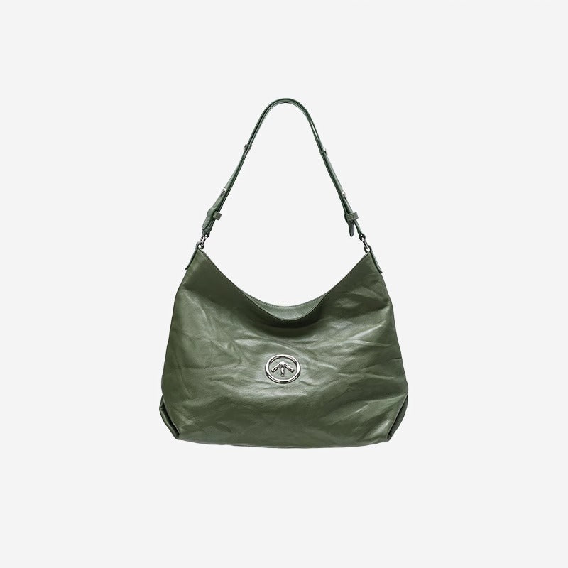 腋下Hobo托特包植鞣绵羊皮褶皺单肩斜挎软包