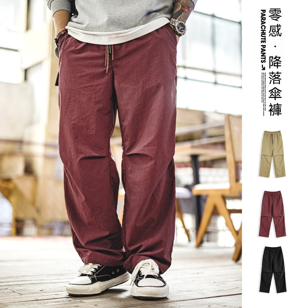 馬登工裝 美式山系傘兵褲戶外薄款塔絲隆直筒機能休閒長褲子男士春
