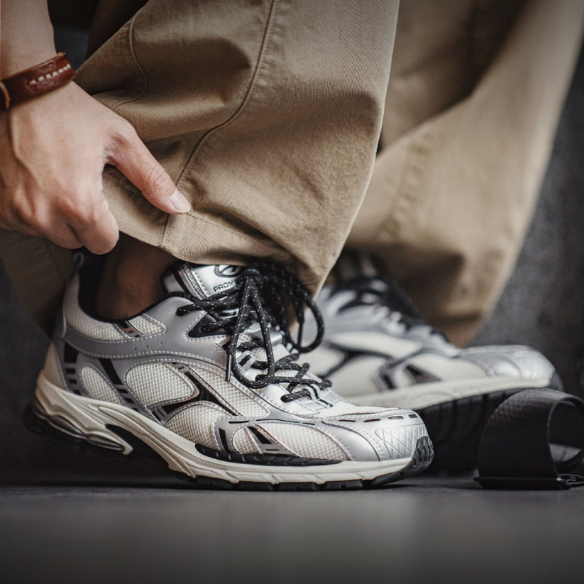 馬登男鞋 復古厚底銀黑色老爹鞋增高運動網帽透氣通勤休閒鞋子