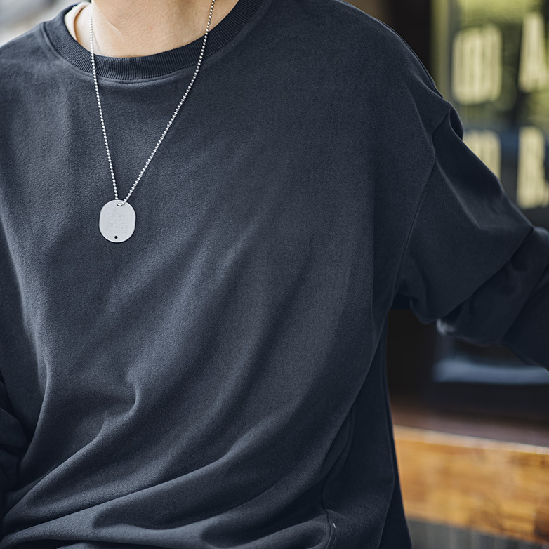 馬登工裝 美式雙面磨毛仿德絨長袖T恤基礎款寬鬆圓領保暖上衣男秋