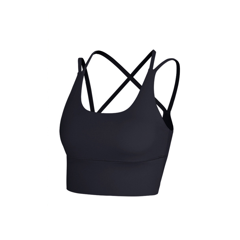 软糯高弹瑜珈吊带健身上衣交叉美背运动内衣遮副乳瑜珈背心