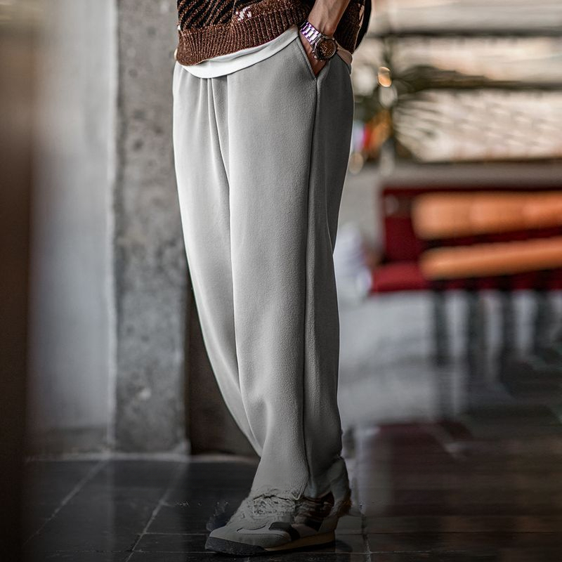 馬登工裝 美式雙面搖粒絨束脚衛褲加絨保暖運動休閒直筒長褲男秋冬