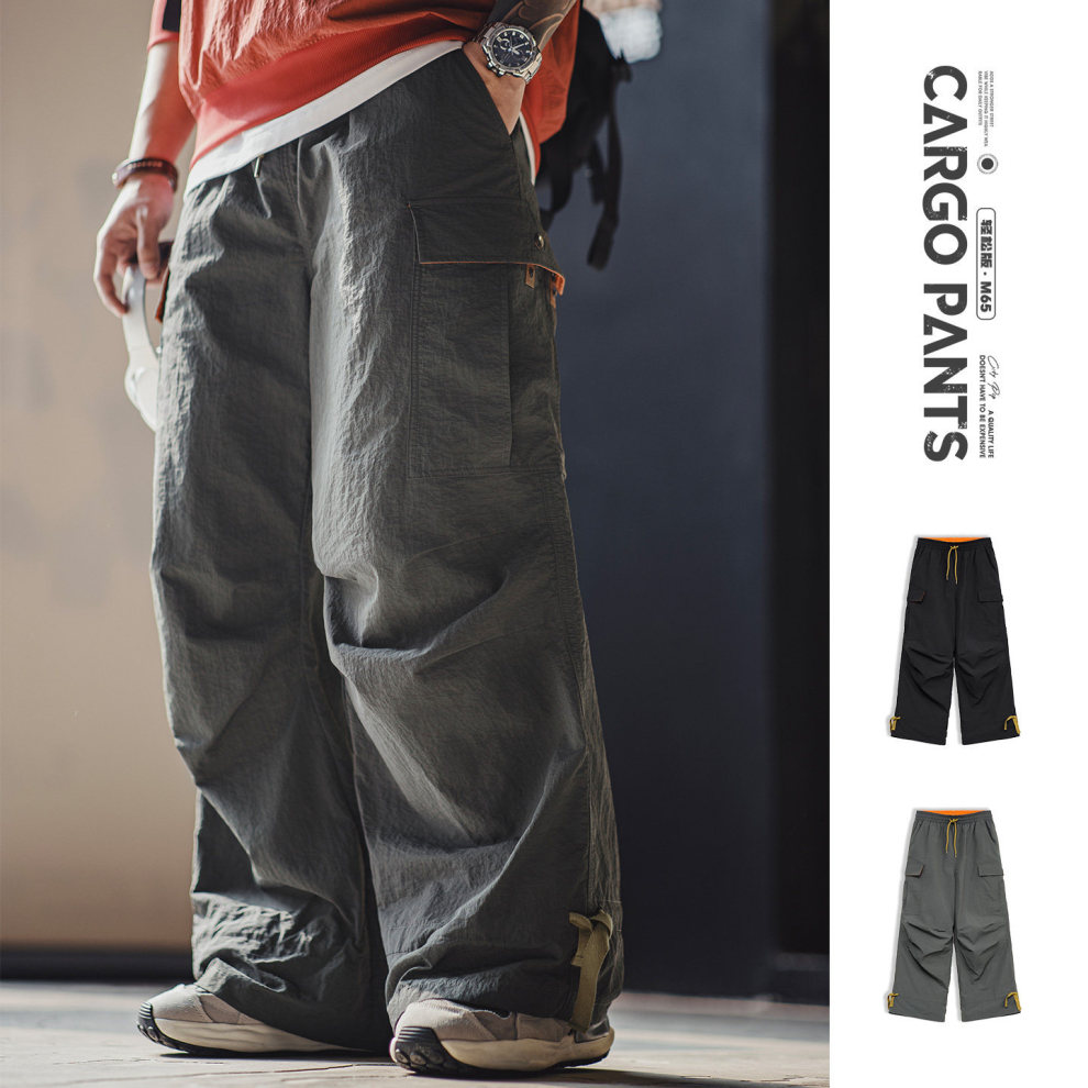 馬登工裝 美式M65傘兵褲寬鬆山系機能寬腿大口袋直筒休閒褲男春