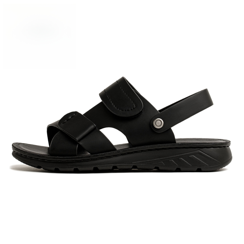 馬登男鞋 夏季皮凉鞋兩穿沙灘鞋真皮商務開車凉拖鞋爸爸鞋