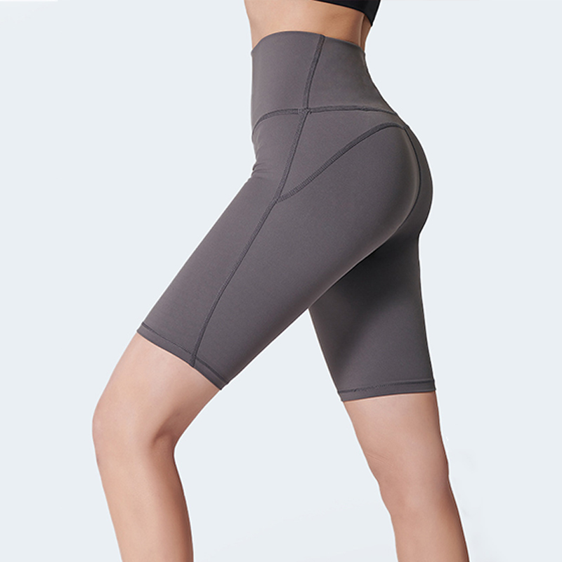 夏季涼感運動排汗健身騎行褲高腰提臀外穿打底五分瑜珈短褲