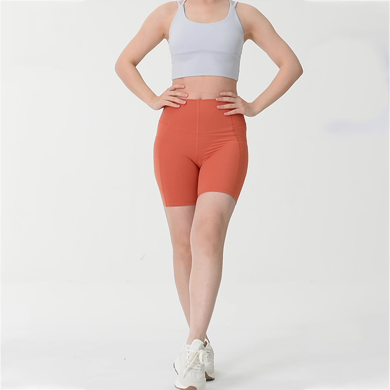 高強度塑型褲夾層網眼四分無痕收腹運動騎乘瑜珈褲