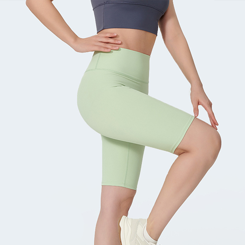 夏季騎乘緊身褲五分瑜珈褲高腰無尷尬線外穿速乾瑜珈短褲