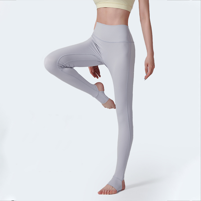 夏日防滑脫高腰收腹運動健身褲彈性提臀磨毛踩腳瑜珈褲