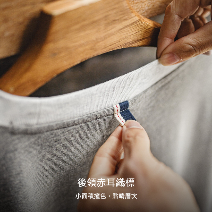 馬登工裝 美式復古圓領羅紋拼接印花純棉針織短袖衫男夏季