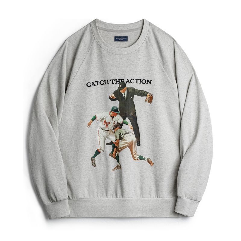 馬登工裝 美式復古棒球印花衛衣重磅字母刺繡寬鬆休閒上衣男生春季