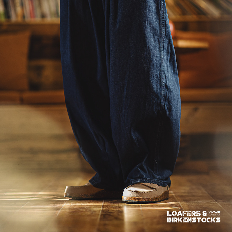 馬登工裝 秋冬季樂福穆勒鞋男厚底辦公室家用拖鞋潮休閒居家包頭拖