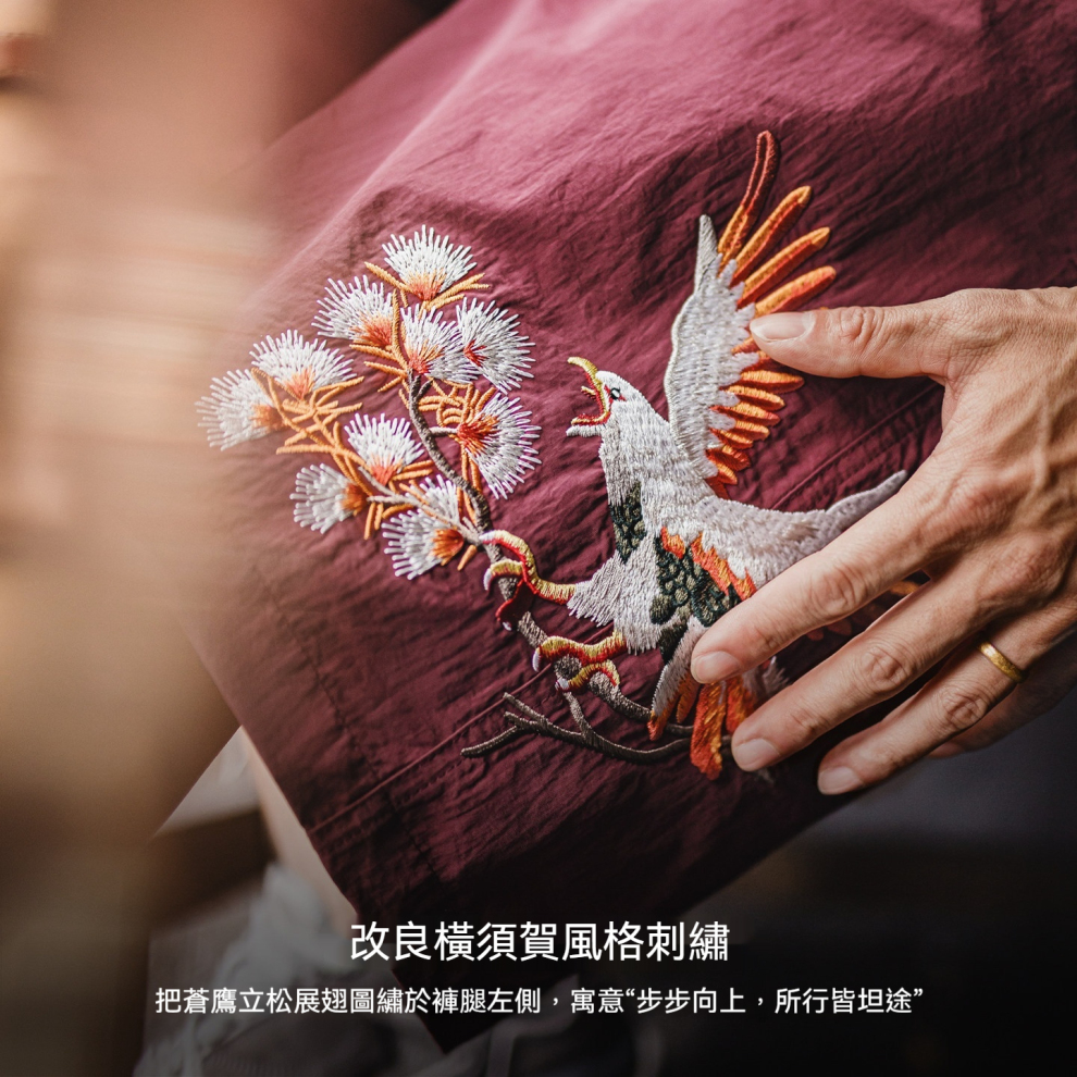 馬登工裝 美式橫須賀刺繡短褲寬鬆紅色沙灘薄款五分褲夏季