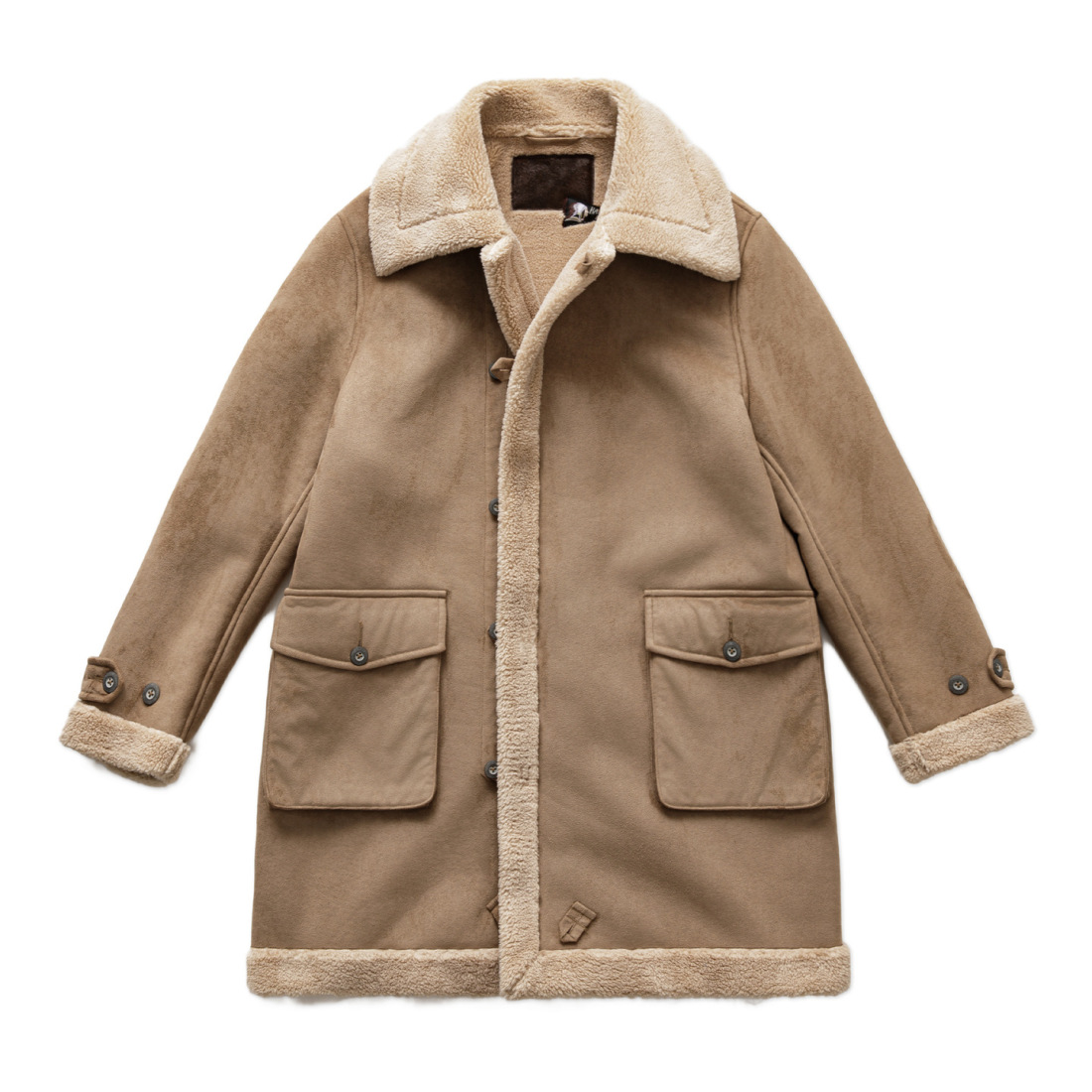 馬登女裝 復古巴恩風皮毛一體立翻領中長款加絨夾棉服襖大衣外套秋冬