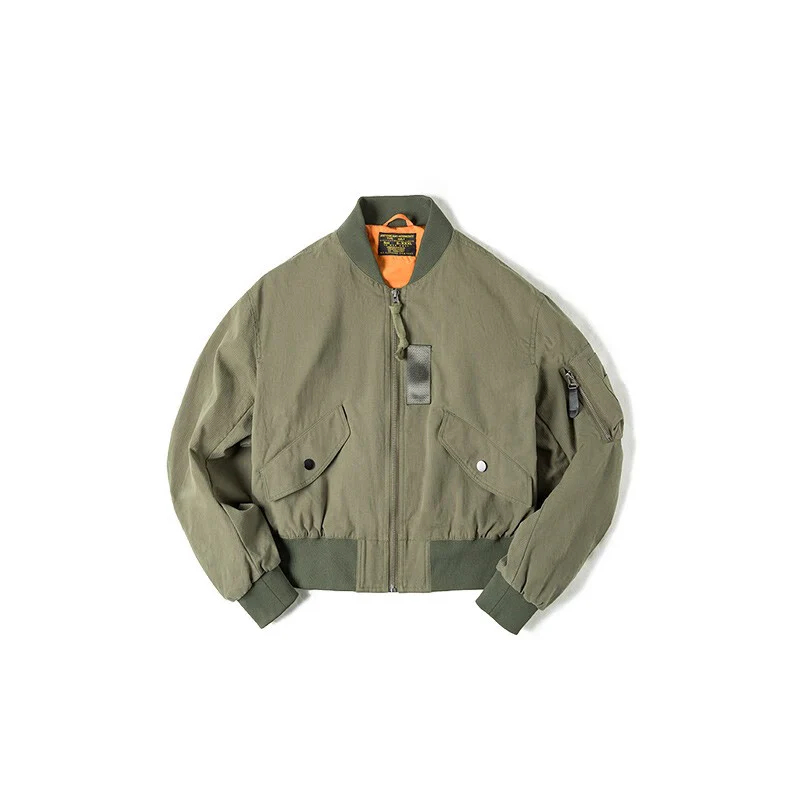 馬登女裝 美式復古MA1飛行員夾克外套Vintage純棉棒球服上衣