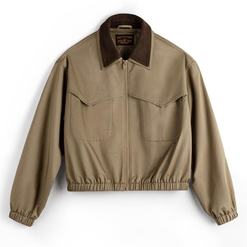 馬登女裝 復古巴恩風燈芯絨撞色翻領短款收腰工裝狩獵夾克外套秋