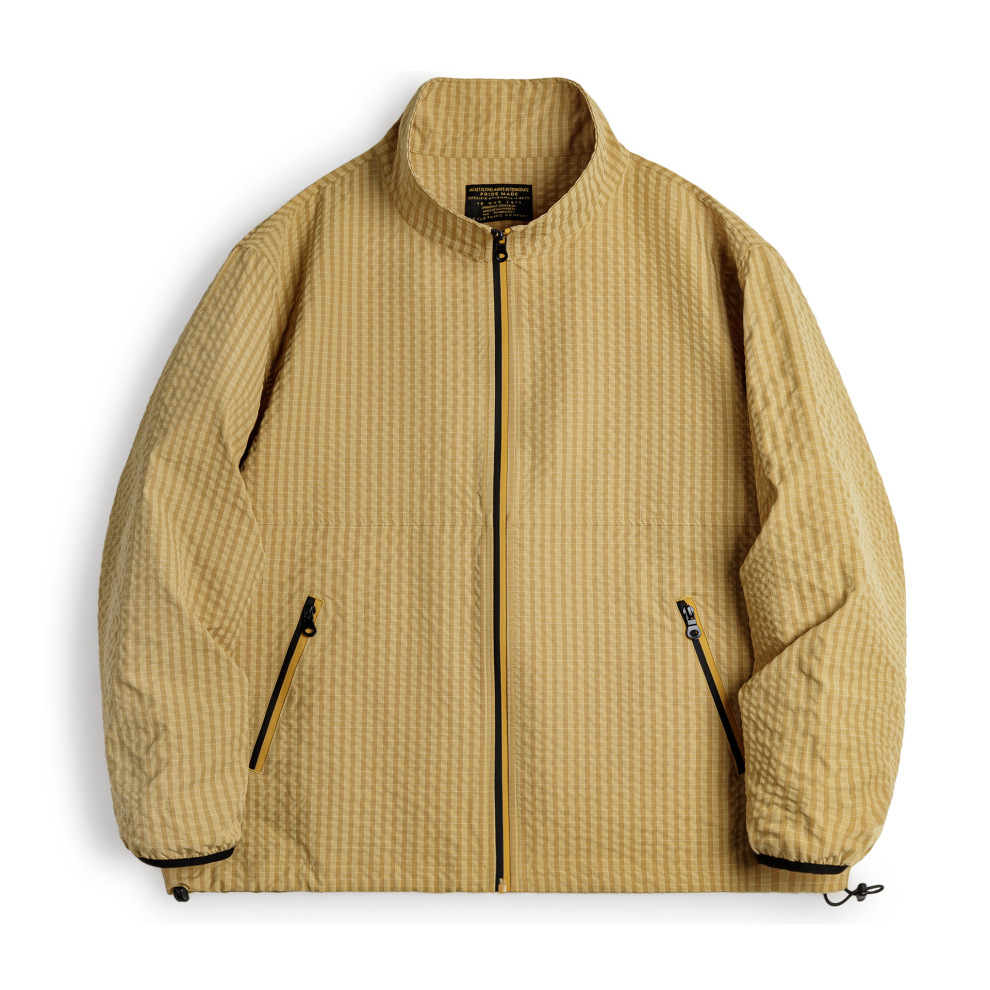 馬登工裝 美式休閒戶外山系夾克肌理感透氣防風立領薑黃外套男春夏