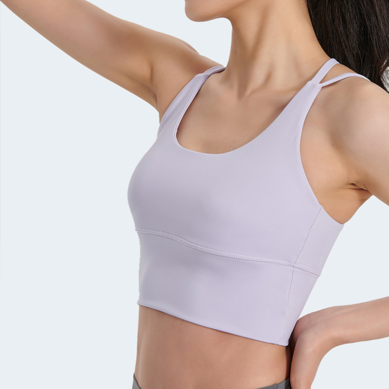 软糯高弹瑜珈吊带健身上衣交叉美背运动内衣遮副乳瑜珈背心