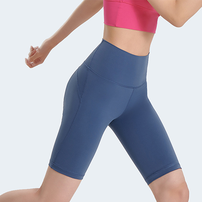 夏季涼感運動排汗健身騎行褲高腰提臀外穿打底五分瑜珈短褲