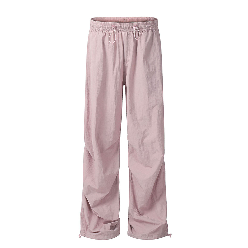 美式輕薄式傘兵褲夏季寬褲透氣抽繩束腳直筒休閒褲