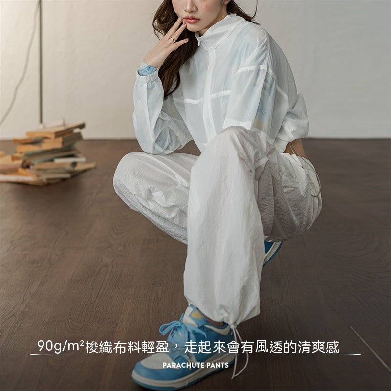 馬登女裝 美式復古降落傘褲工裝褲休閒束腳褲透氣登山運動褲