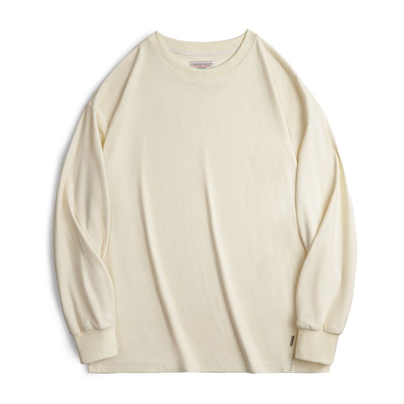 馬登工裝 美式雙面磨毛仿德絨長袖T恤基礎款寬鬆圓領保暖上衣男秋