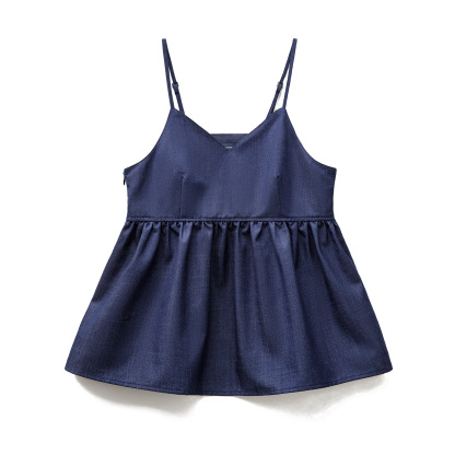 馬登女裝 夏日性感高腰吊帶V領露背背心辣妹無袖外疊穿顯鎖骨上衣