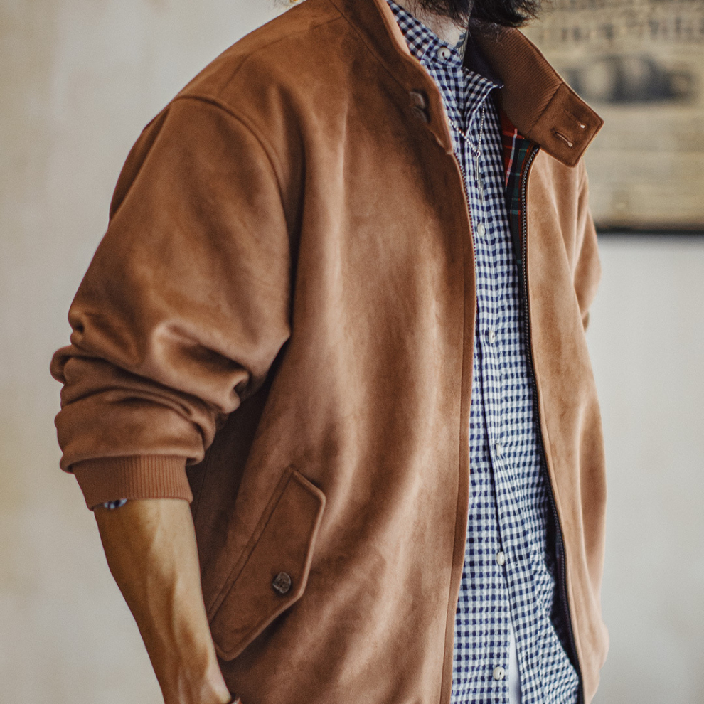 馬登工裝 美式復古麂皮絨哈靈頓G9夾克美拉德Vintage外套男秋冬