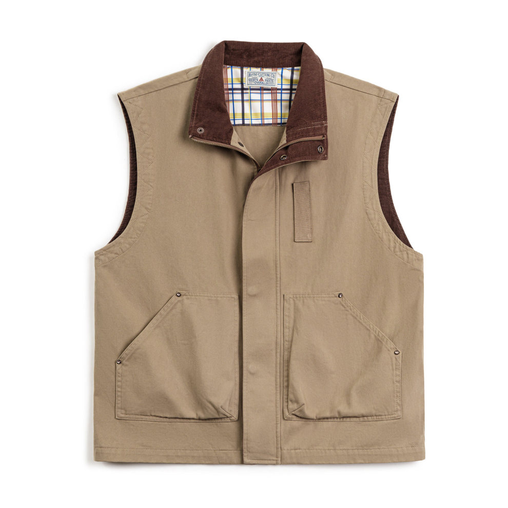 馬登工裝 美式復古safari馬甲獵裝純棉卡其色燈芯絨背心外套男款春