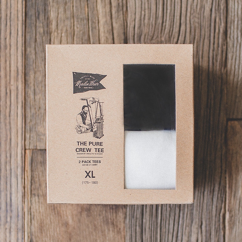 馬登工裝 經典圓領T卹內搭短袖打底衫上衣男Tee黑白兩件裝