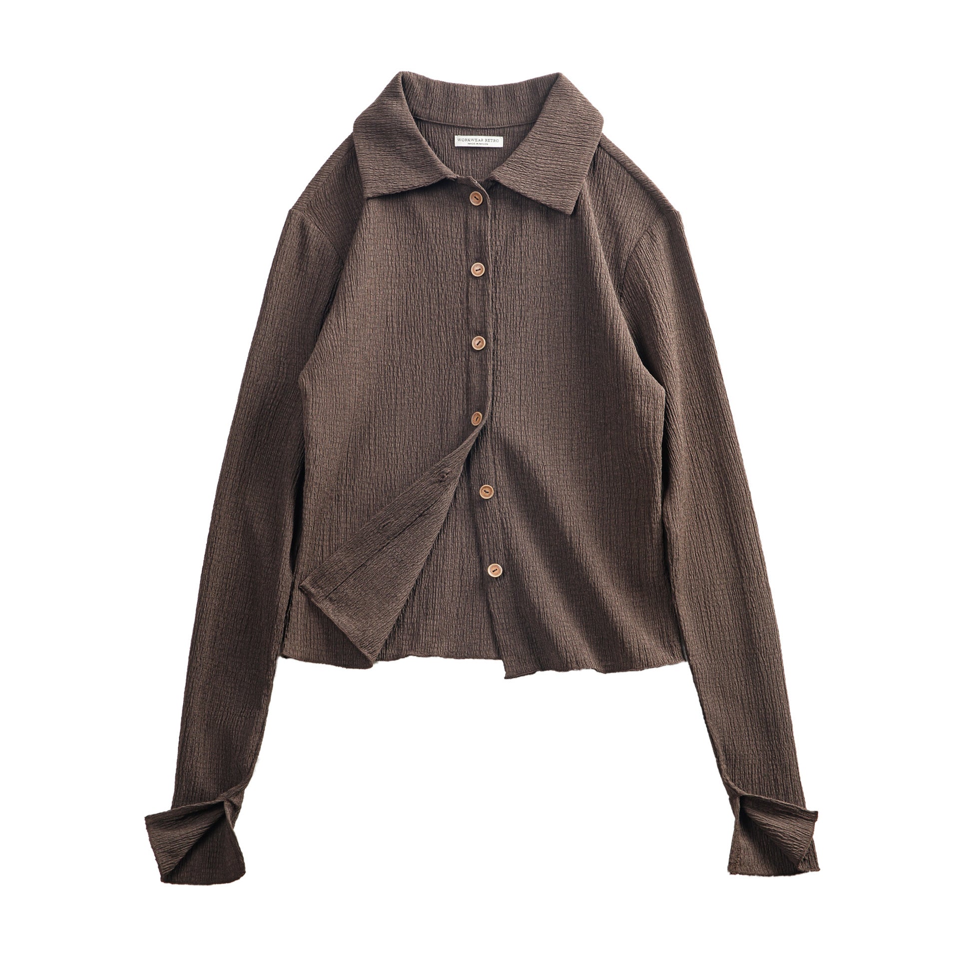 馬登女裝 針織短款外穿開衫美式bm風長袖肌理感彈力修身上衣