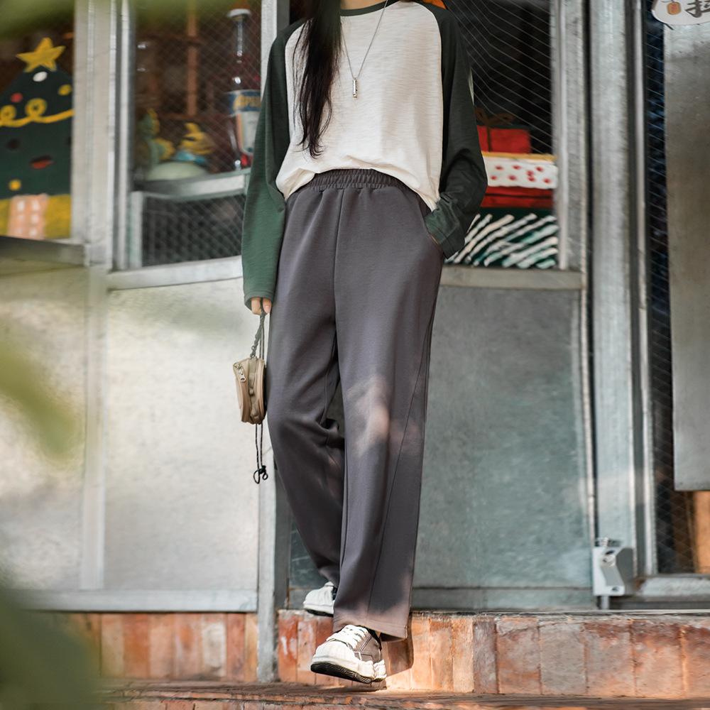 馬登女裝 美式闊腿運動衛褲香蕉褲顯瘦直筒長褲冬