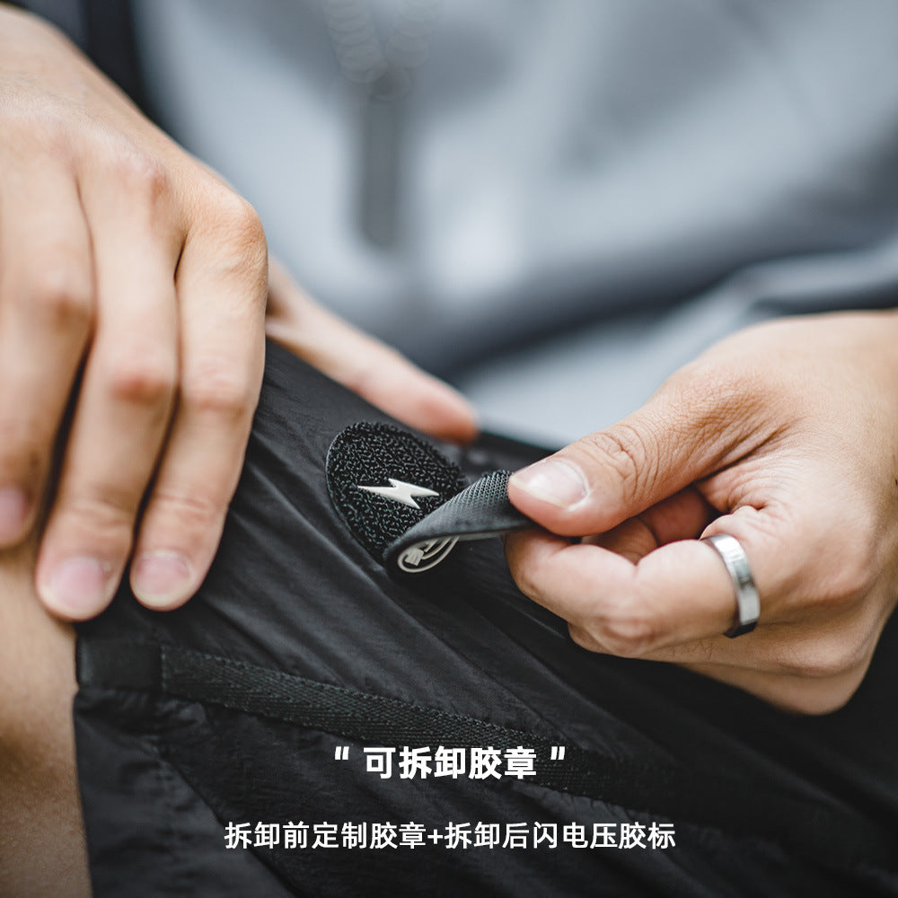 馬登工裝 山系戶外輕薄尼龍短褲速幹機能褶皺肌理感五分中褲