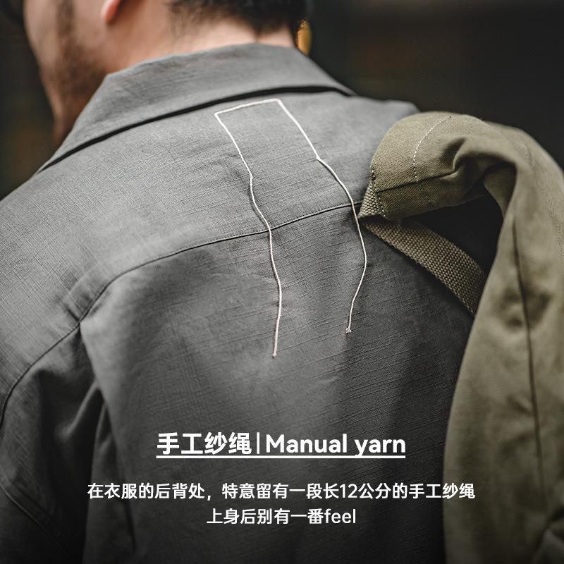 馬登工裝 古巴領寬鬆短袖襯衫透氣休閒痞帥山系襯衣